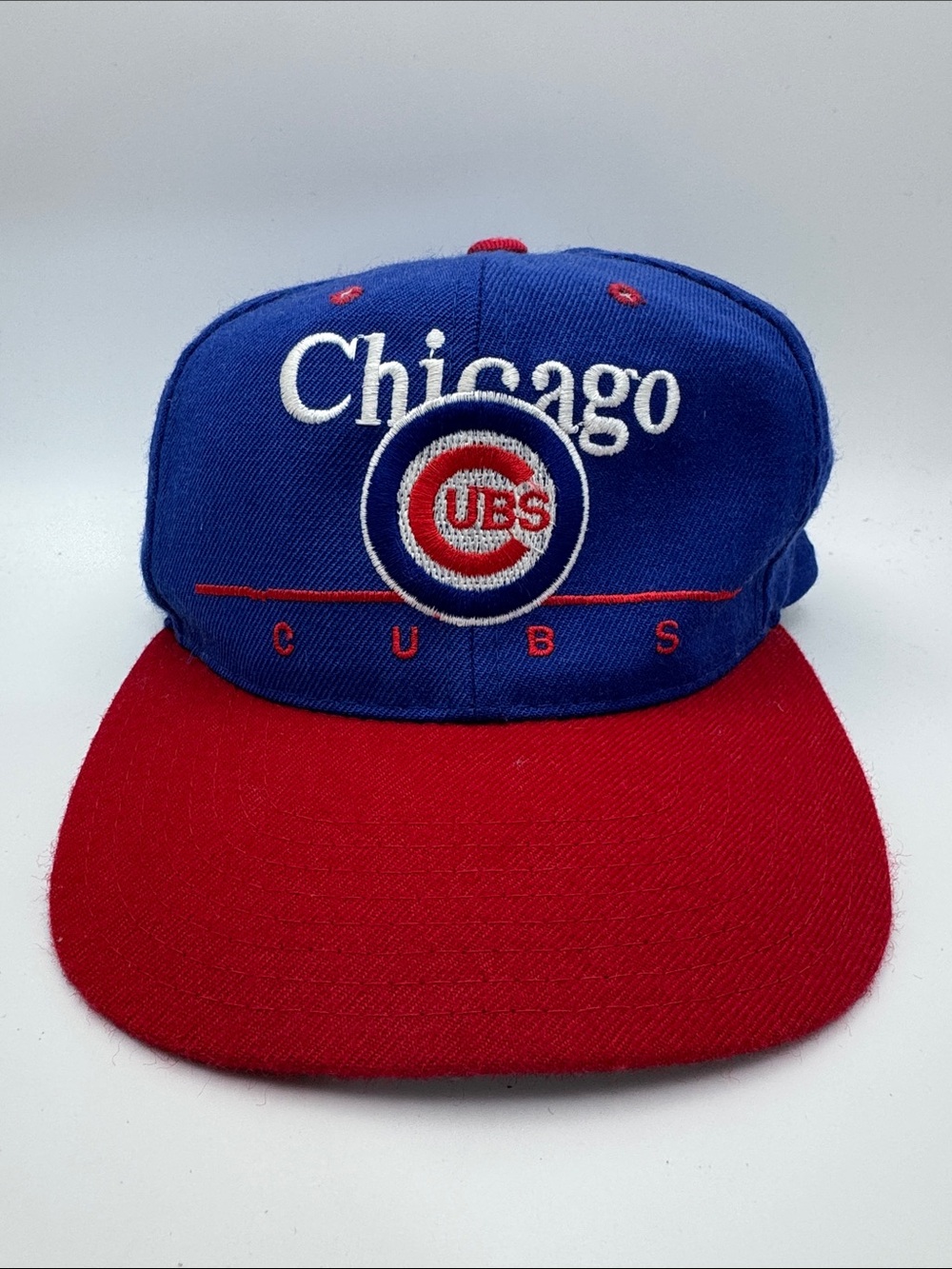 Vintage 90s Chicago Cubs MLB Baseball Embroidered Twins Enterprise Snapback Hat